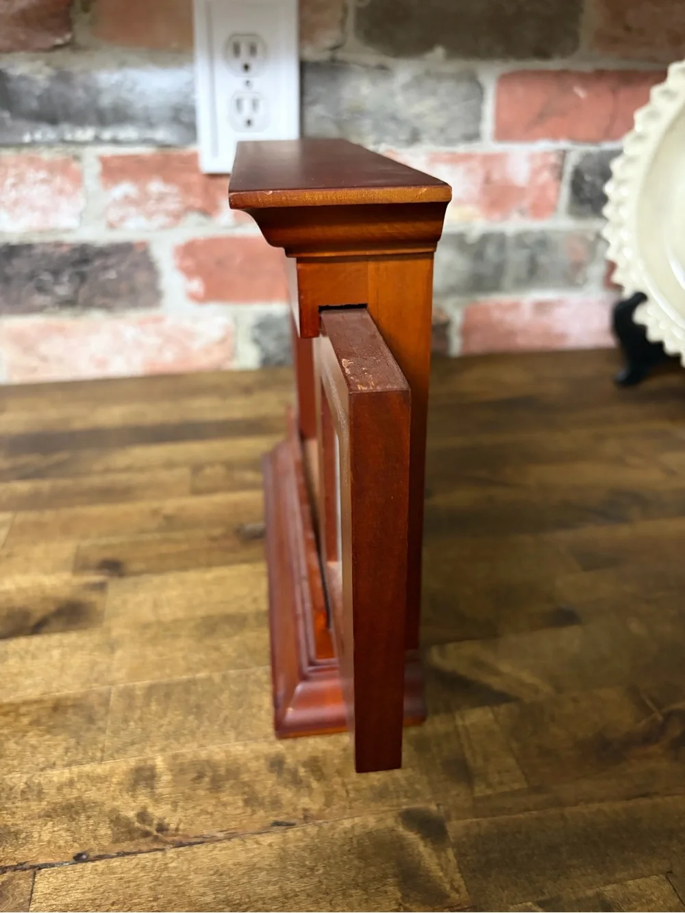 Wooden Triple Photo Frame - Rich Cherry Finish